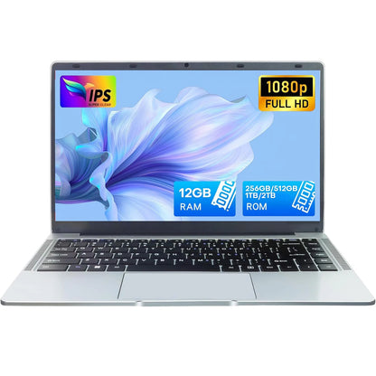 14.1" Ultra Slim Laptop – Intel Atom A3950, 12GB RAM, 1TB SSD, Windows 11 Pro