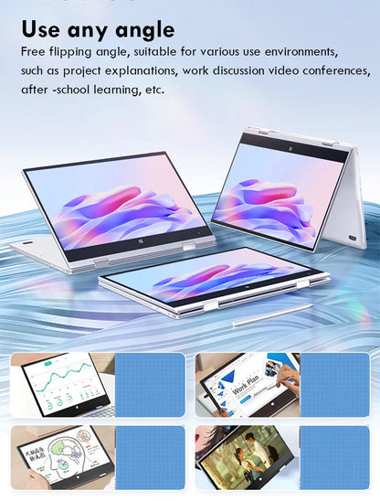 11.6" Portable 2-in-1 Mini Laptop - Intel N4020 8GB RAM Windows 11 Pro Touchscreen Tablet PC