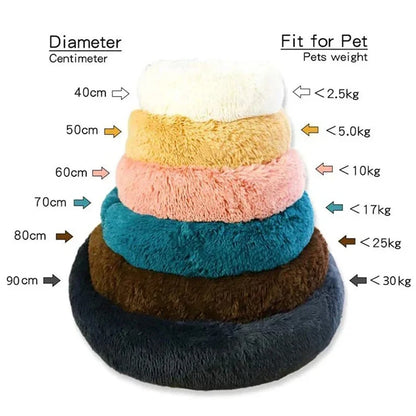 Plush Warm Round Large Dog Bed Winter Soft Puppy House Medium Cat Sofa Sleeping Bed Elastic Small Dog Kennel Nest Accessories