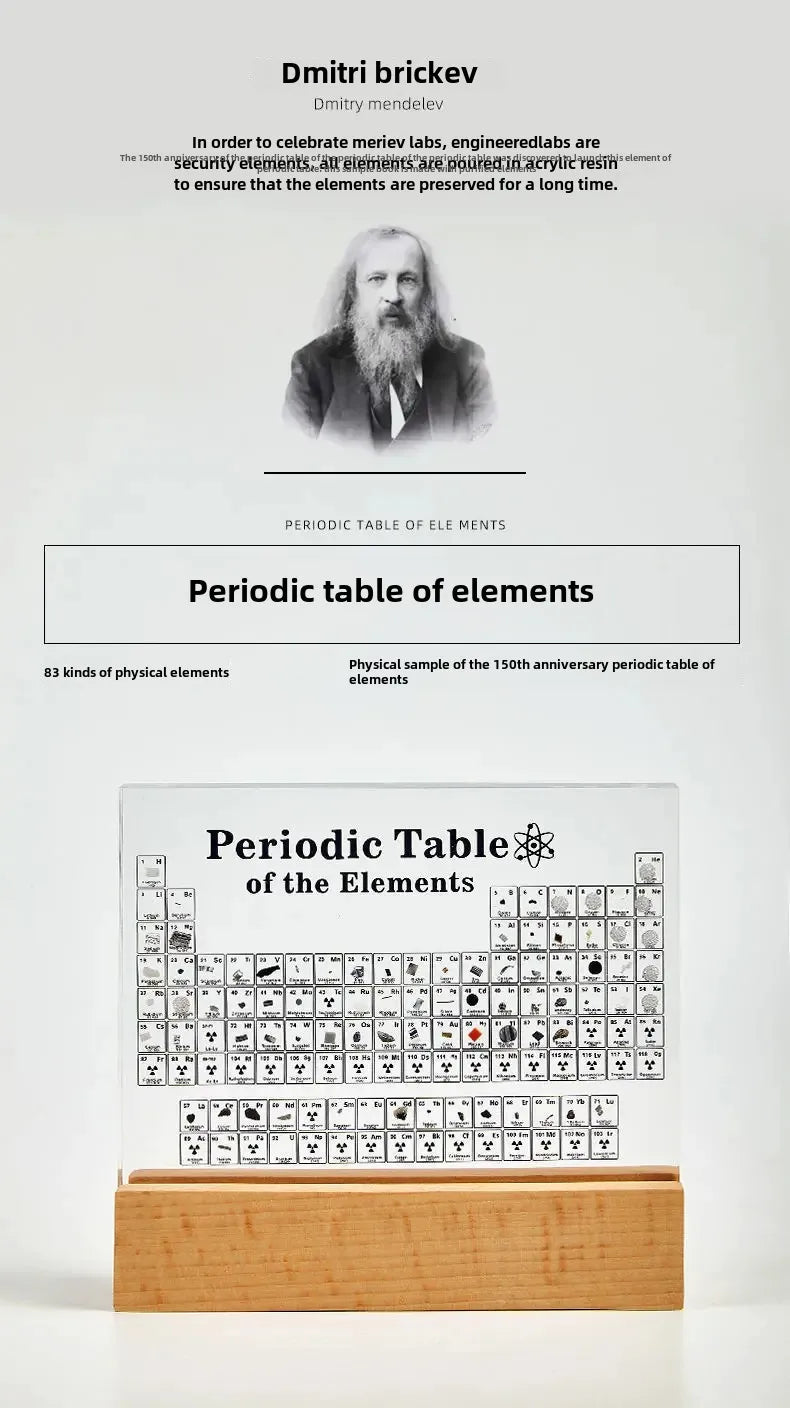 Elements Period Table Embedded Samples Graduation Gifts Exhibition Acrylic Desktop Ornaments Small Decorative Pieces