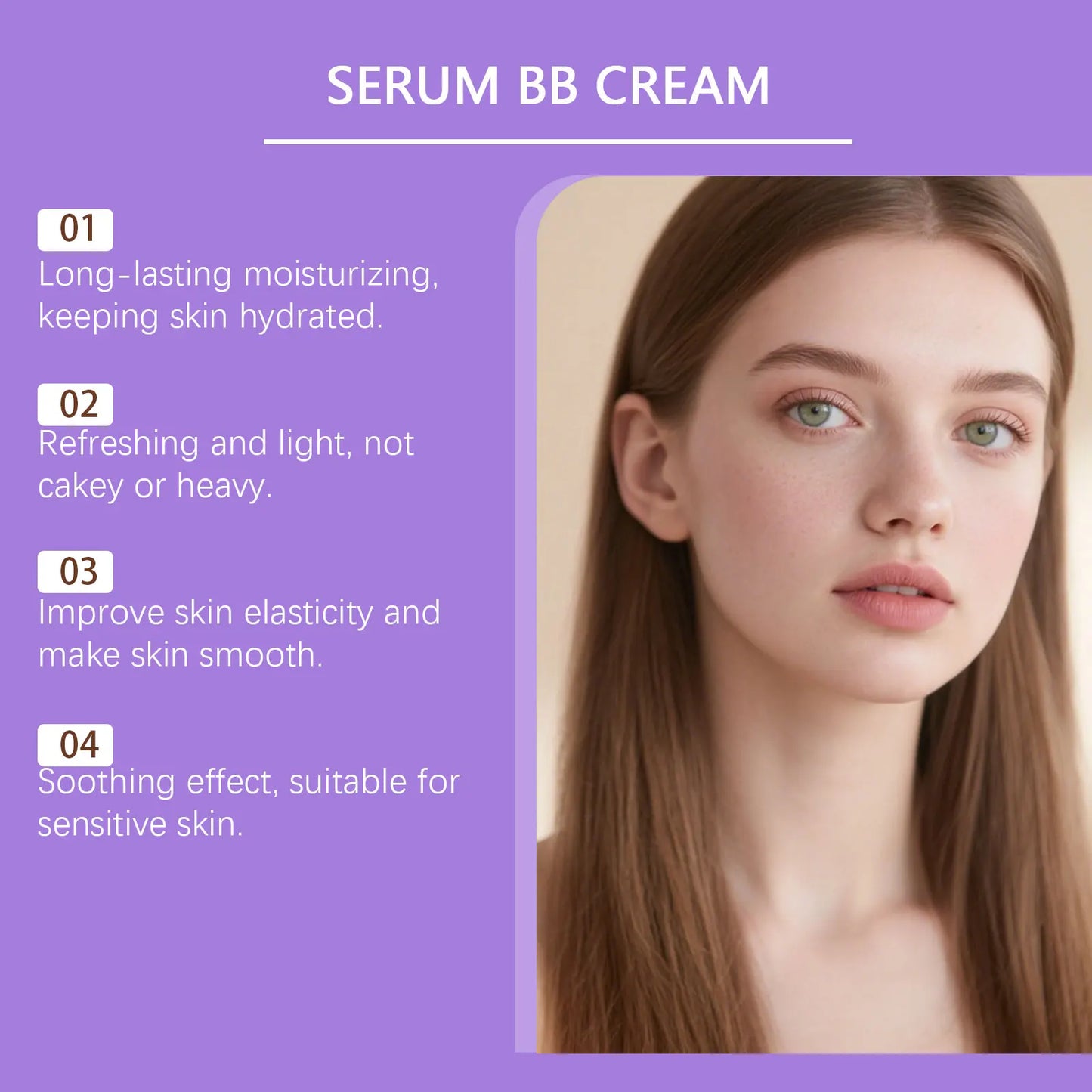BB Cream Foundation Perfect Cover Concealer Waterproof Hyaluronic Acid Color Correcting CC Cream Brightening Base Makeup Primer
