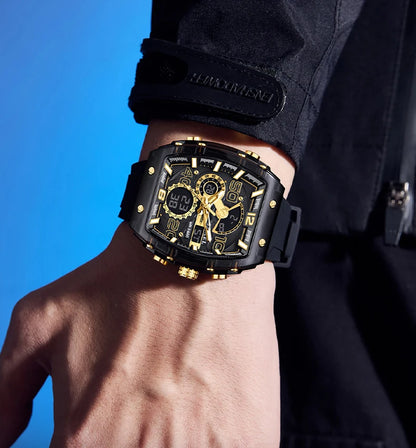 SMAEL Brand 8109 New electronic watch fashion square dual display waterproof luminous Multi-color For Men