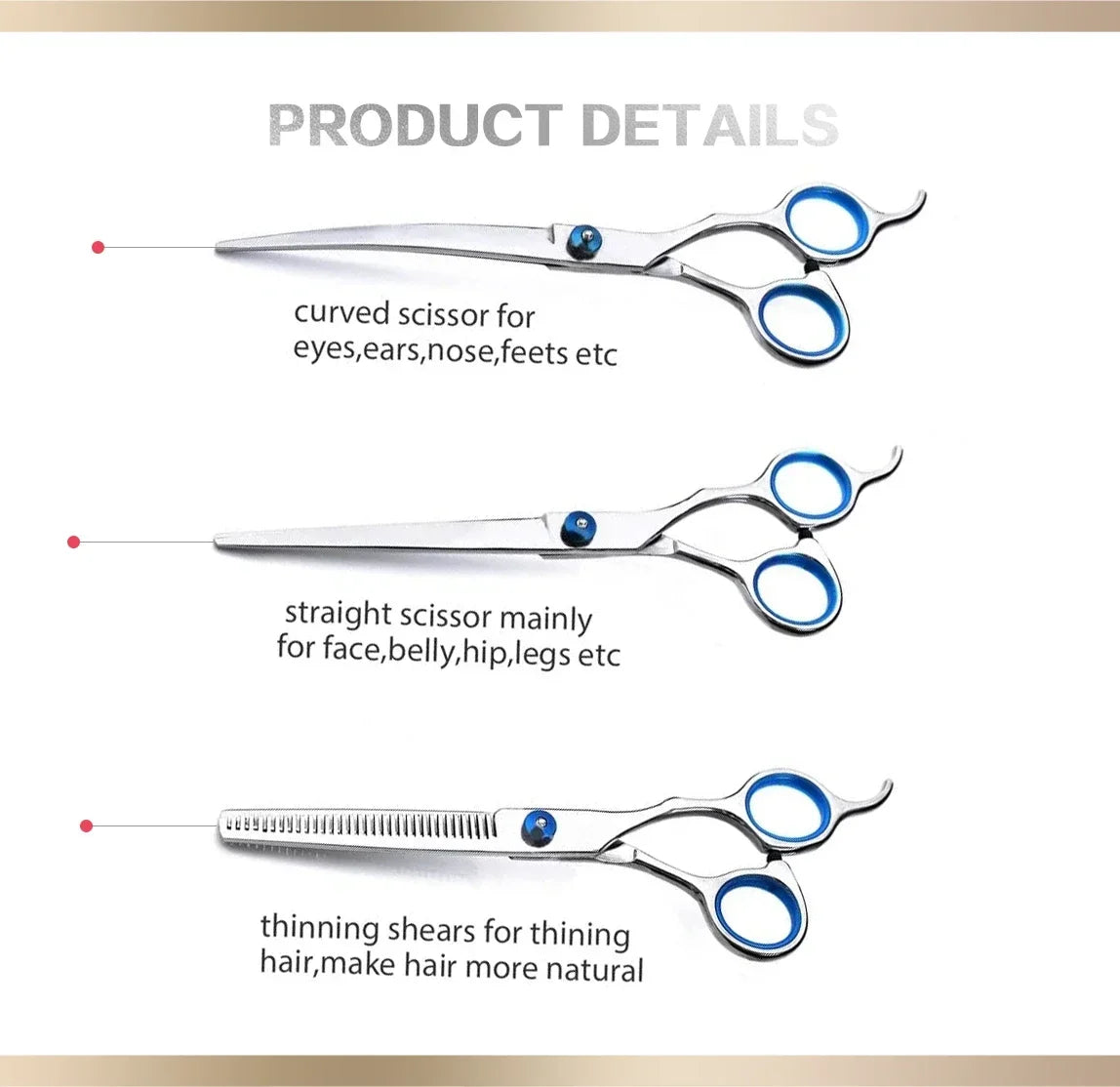 6 Inch Dogs Grooming Scissors Stainless Steel Pet Hairdresser Scissors For Dogs Professional Animal Barber Cutting Tools