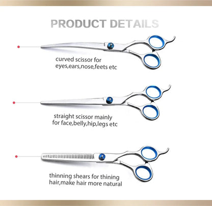 6 Inch Dogs Grooming Scissors Stainless Steel Pet Hairdresser Scissors For Dogs Professional Animal Barber Cutting Tools