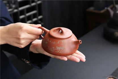 Yixing Original Mine Purple Clay Pot Traditional Pattern Purple Clay Teapot Handmade Pot Kung Fu Tea Set 185ml