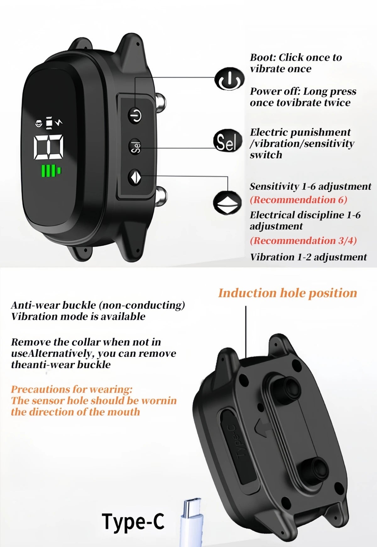 YHLC Automatic Anti Barking Dog Collar, Rechargeable Bark Stopper, Stop Barkin, Electric Training Collar for Dog