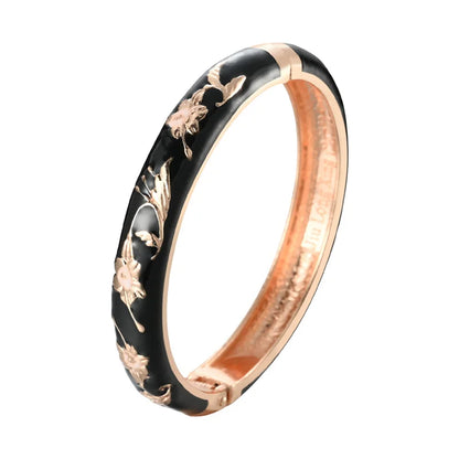 Cloisonne Bangles For Women Bracelet On Hand Flower Enamel Jewelry Women's Hand Bracelets Female Bangle Mother's Day Gifts Wife