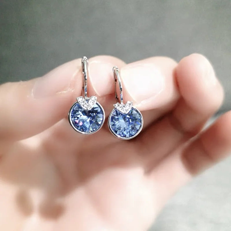 Fashion Small Bella Boucle D'oreille Femme made with Crystal from Austria for Women Wedding Party Jewelery Accessory Bijoux Gift