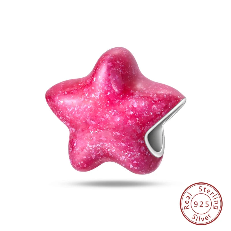 Charms Luminous Firefly Stars Cherry S925 Silver Pendants Beads 3mm DIY Party Christmas Fine Jewelry Making Gifts