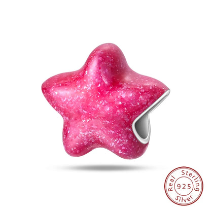Charms Luminous Firefly Stars Cherry S925 Silver Pendants Beads 3mm DIY Party Christmas Fine Jewelry Making Gifts
