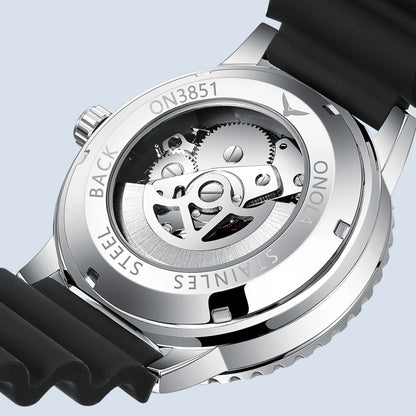 HOT Business Men's Fully Automatic Mechanical Watch ONOLA Genuine Leather Waterproof Casual Watch Men's Clock
