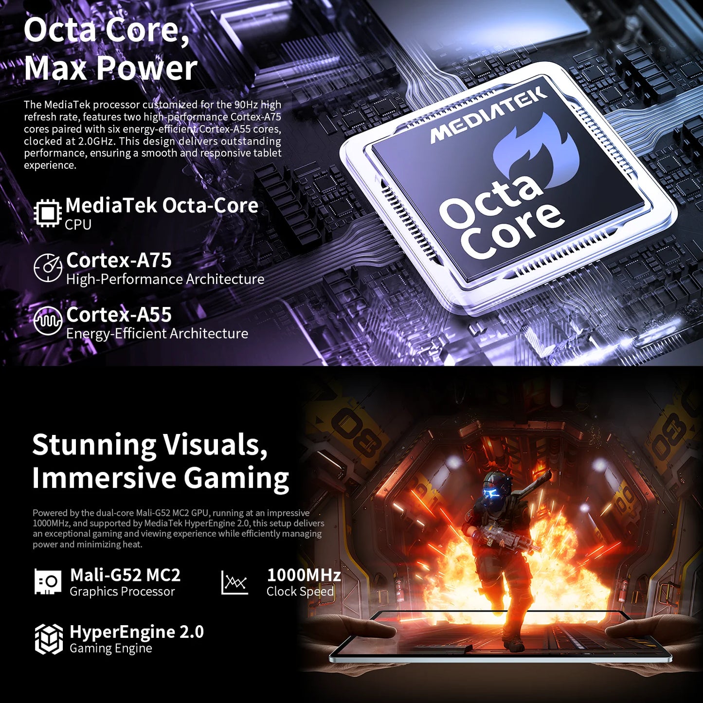 Teclast T60 Plus 12" Tablet 90Hz 2K Display Android 14 Max 16GB RAM 128GB ROM MTK G88 Octa-Core 8000mAh Widevine L1 4G LTE GPS