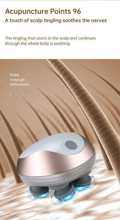 3D Electric Head Massager for Cats Dogs Pets Scalp Massager Rechargeable Body Relax Massager Promote Hair Growth Pet Supplies