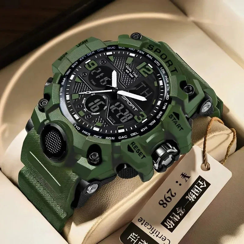 Hot shopping Teenage Men's Junior High School Student Fashion Trend Black Technology Sports Glow Men's Electronic Watch