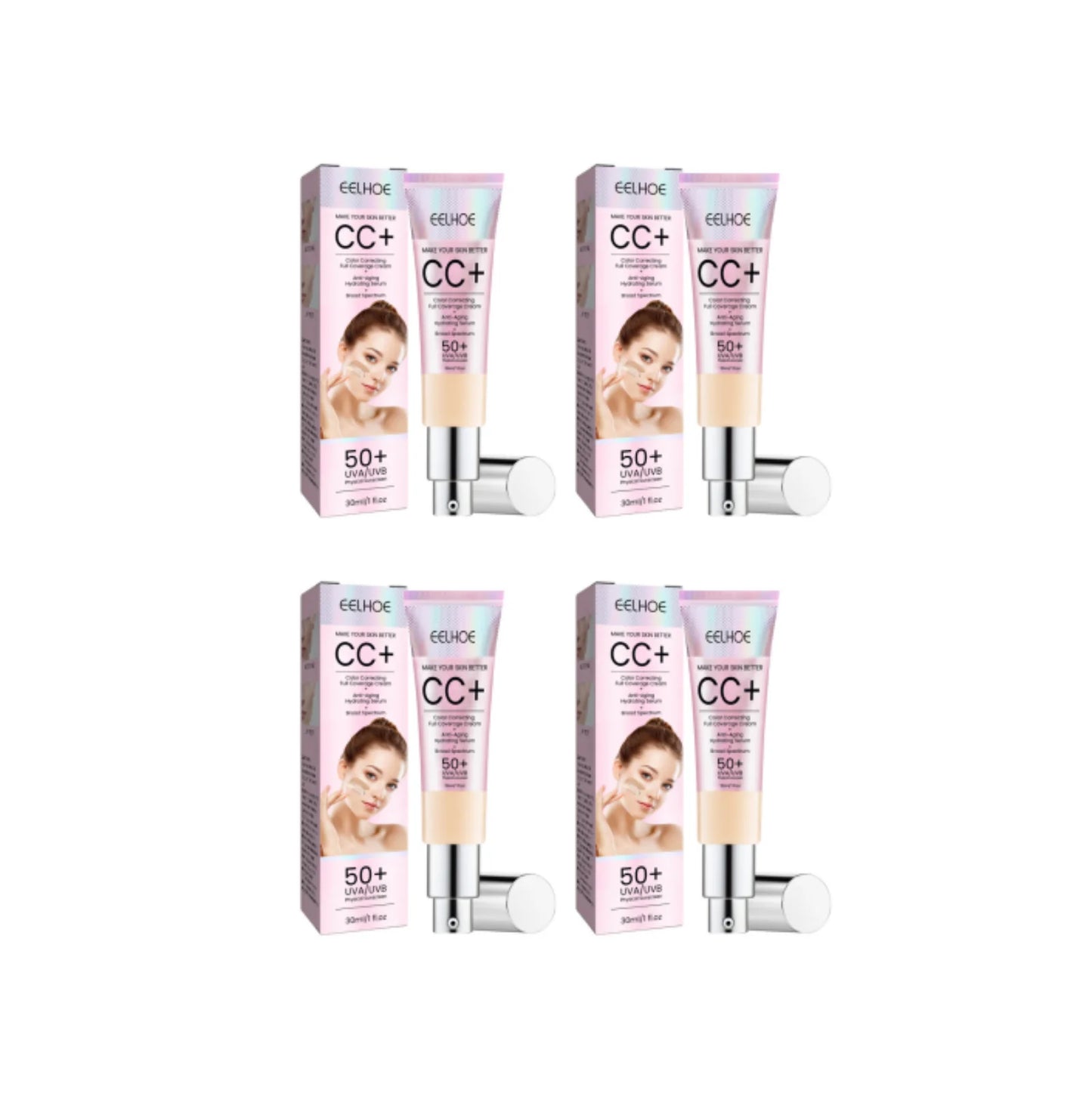 Natural Foundation Cc Cream Waterproof Brighten Moisturizing Foundation Concealer Oil-Control Sunscreen Spf 50 Makeup Cosmetics