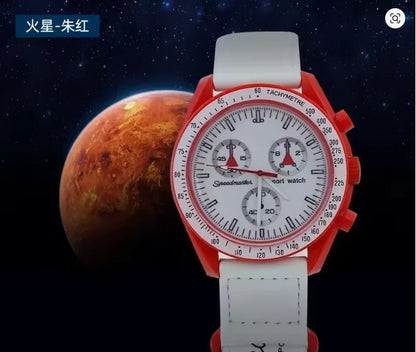 Fashion Trend Women's Watch Swatch Black Snoopy Luxury Brand Men's Watch Plastic Case Timing Moon Exploration Planet Watch