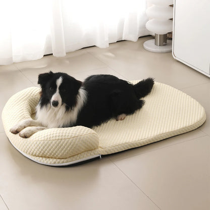 Breathable Spring Summer Cooling Large Dog Bed Ati-slip Cat Bed with Pillow Ice Silk Fabric Dog Bed for Small Dog Cushion Pet