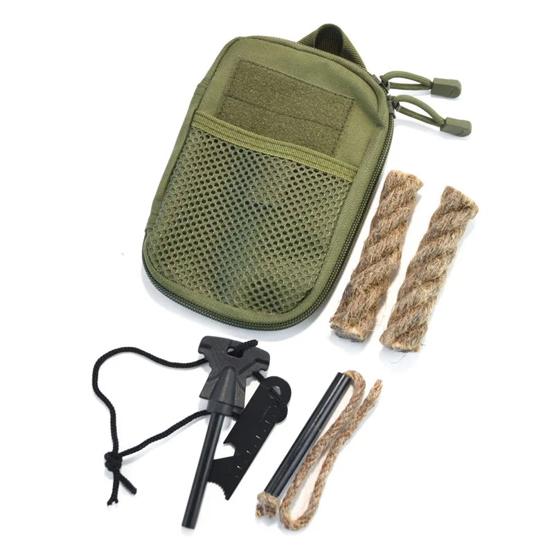 Large Size Flint Lighter Set Wooden Handle Magnesium Stick Outdoor Survival and Rescue Equipment Camping EDC Tool