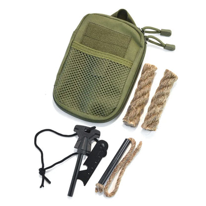 Large Size Flint Lighter Set Wooden Handle Magnesium Stick Outdoor Survival and Rescue Equipment Camping EDC Tool