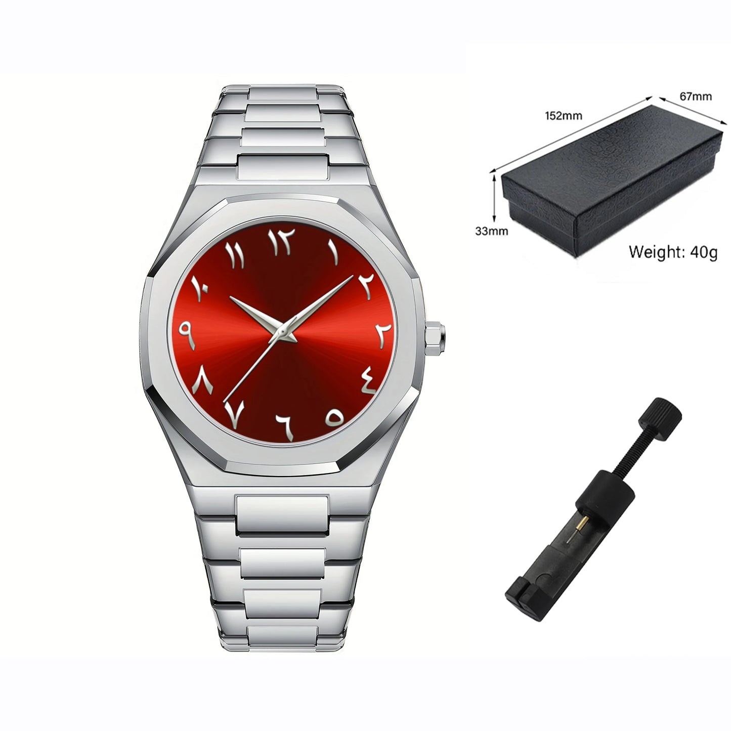 Modern minimalist personality creative all-black men's watch Arabic digital sports leisure alloy men's watch unique design watch