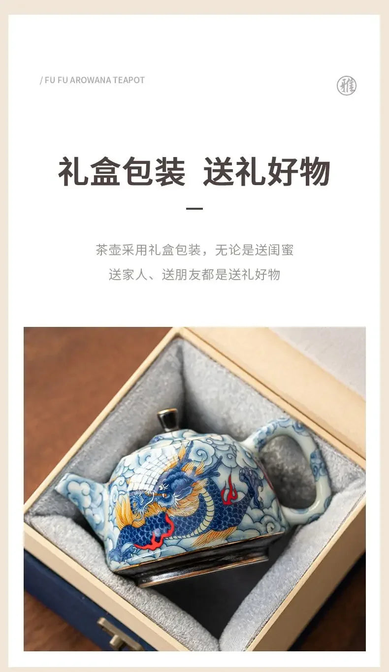 Chinese Underglaze Color Ceramic Teapot Tea Gift Customized Tea Infuser Tea Pot