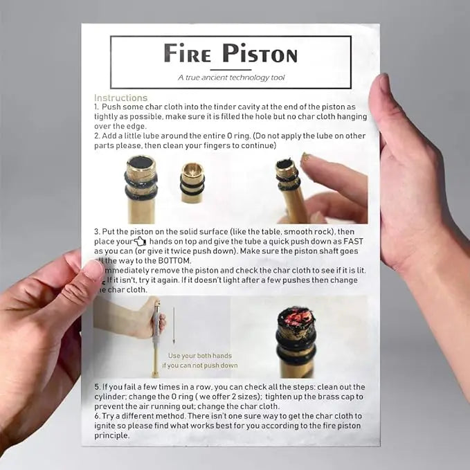 PSKOOK Metal Fire Piston Educational Campers/Survival/Preppers Scientific Lesson