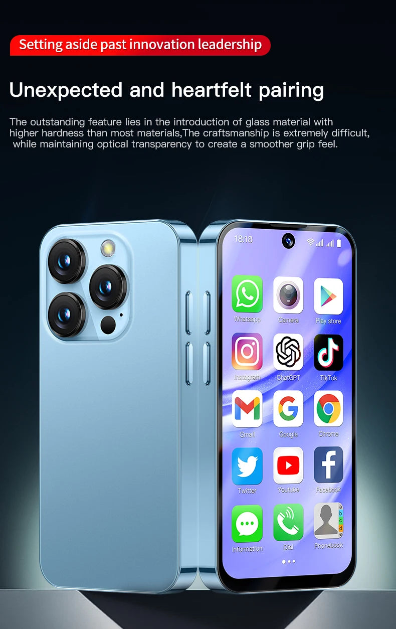 2025 NEW mini Android Smartphone 3.88" HD Display,4G LTE/3G WCDMA,4GB+128GB/2GB+16GB,2000mAh Battery Small Mobile Phone Unlocked