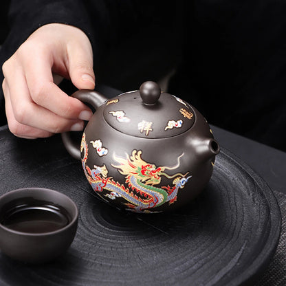 Chinese Style Color-changing Purple Clay Teapot Anti-Scald Handle Tea Brewer Teapots Kettle Gift Tea Set Ceramics And Pottery