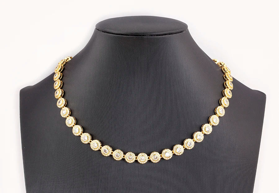 Nidin New Arrival Romantic Heart/Round Shape Shiny Crystal Zircon Chain Necklace For Women Female Valentine's Day Jewelry Gifts