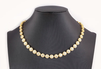 Nidin New Arrival Romantic Heart/Round Shape Shiny Crystal Zircon Chain Necklace For Women Female Valentine's Day Jewelry Gifts