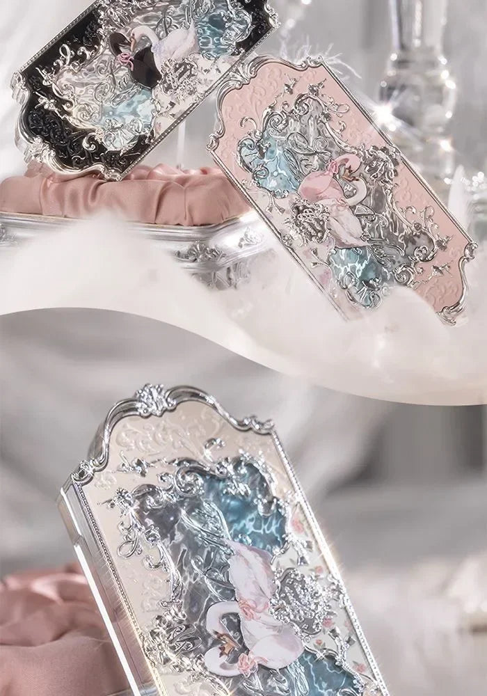 Flower Knows Swan Ballet Eyeshadow 6 Color Palette Matte Shimmer Glitter Mixed Long Lasting Eye Shadow Makeup Flowers Know