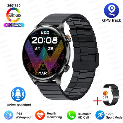 2026 AMOLED HD Smartwatch – GPS, Bluetooth Call, IP68 for Android & iOS