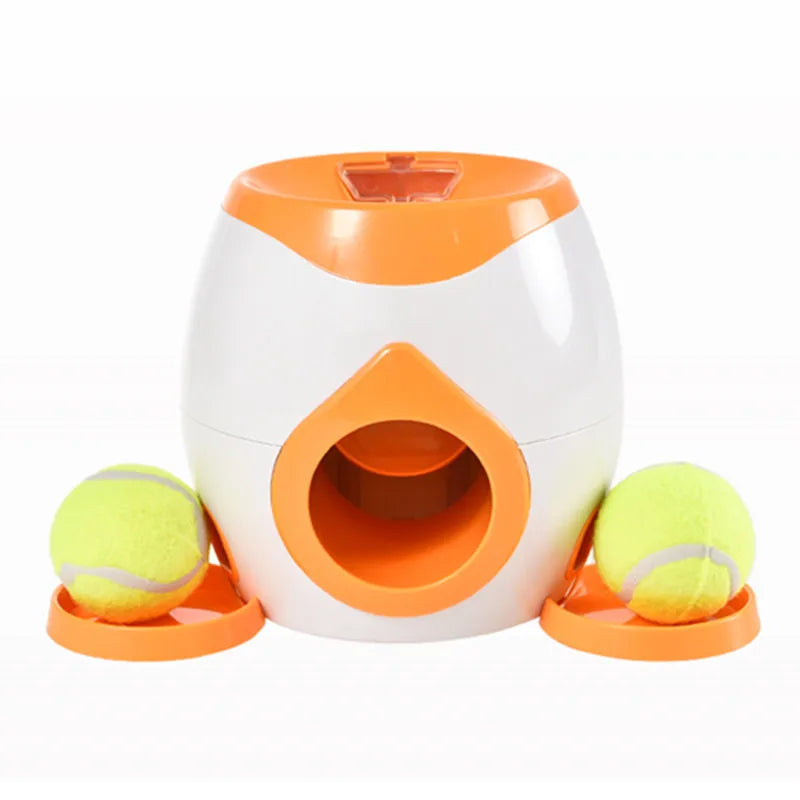 Dog Tennis Ball Food Reward Machine, Interactive Puzzle Toy with Slow Food Dispenser,Outdoor Training Toys Ball Launcher For Pet