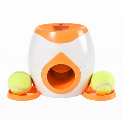 Dog Tennis Ball Food Reward Machine, Interactive Puzzle Toy with Slow Food Dispenser,Outdoor Training Toys Ball Launcher For Pet