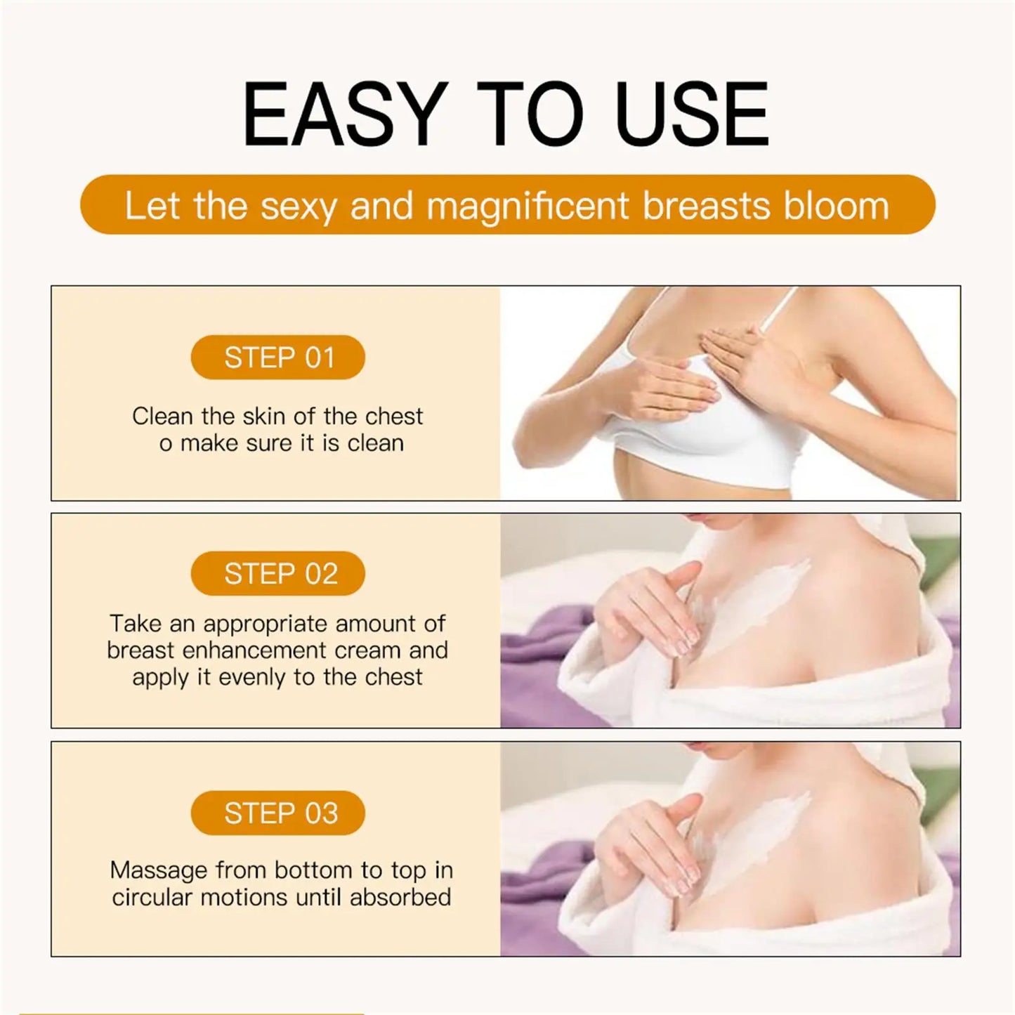 Fast Growth Breast Enlargement Cream Lift Firm Breast Improve Sagging Massage Chest Rapidly Body Moisturizing Smooth Bright Care