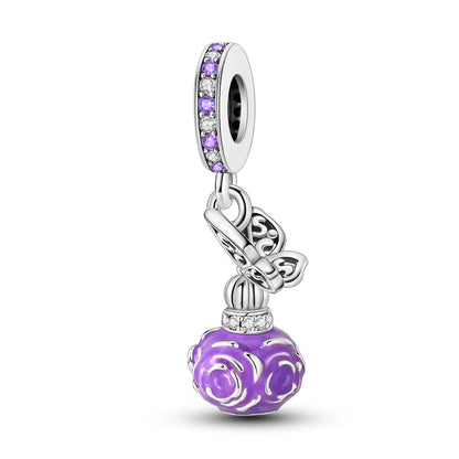 100% S925 Silver Butterfly Daisy Rose Crown Perfume Charms Beads Fit Pandk Original Bracelets DIY Fine Women Jewelry Making Gift