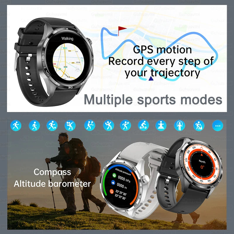 New Huawei Watch GT5 Pro Smart Watch 1.53 Inch HD AMOLED Screen NFC GPS Tracker Bluetooth Call Health Monitoring Watch Men Women
