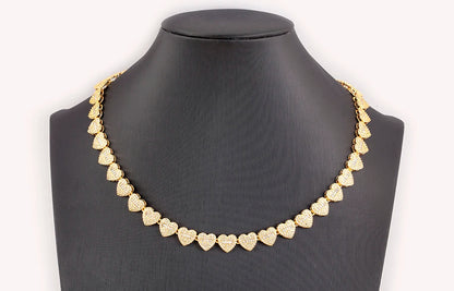 Nidin New Arrival Romantic Heart/Round Shape Shiny Crystal Zircon Chain Necklace For Women Female Valentine's Day Jewelry Gifts