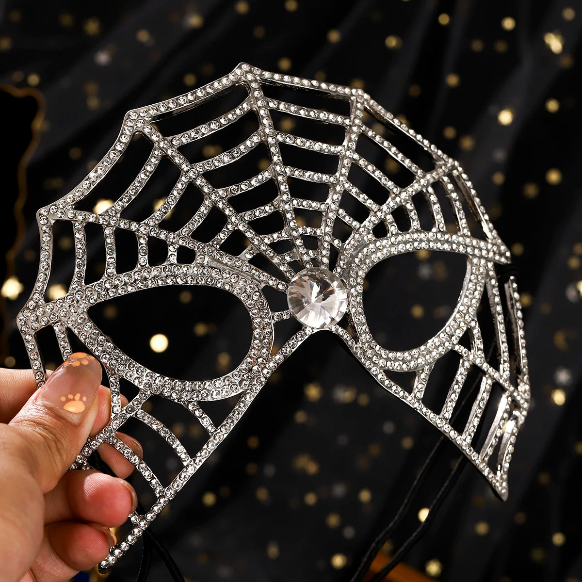 European and American Halloween Baroque Rhinestone Spider Alloy Mask Party Dance Sexy Jewellery Mask Accessories For Women