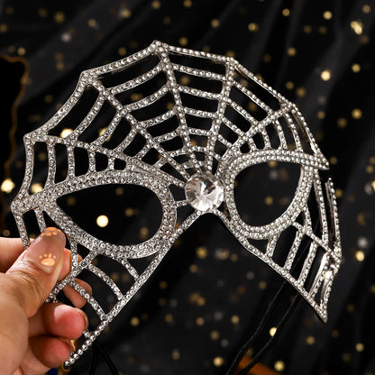 European and American Halloween Baroque Rhinestone Spider Alloy Mask Party Dance Sexy Jewellery Mask Accessories For Women