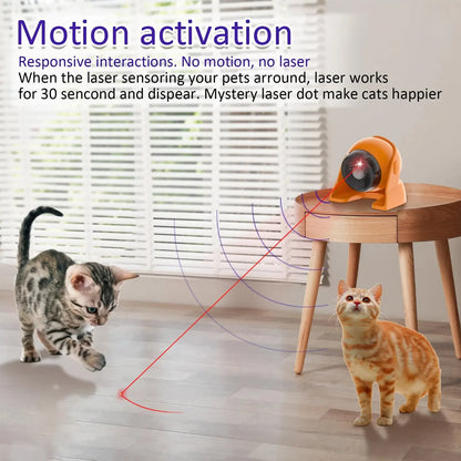 Cat Laser Toys Motion Acticated Responsive Interactions, Mix Fast & Slow Laser Game Multi-Angle Adjustable Rechargeable Pet Toys