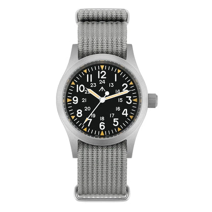 Militado ML05 38mm Vintage Watch VH31 Quartz Movement Field Watches Domed Sapphire Crystal With High Clear AR Coating Wristwatch