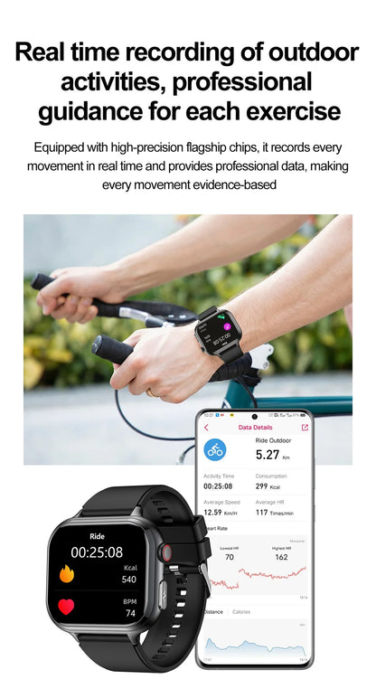2025 Medical Grade ECG+PPG Smart Watch – Blood Sugar & Health Monitor