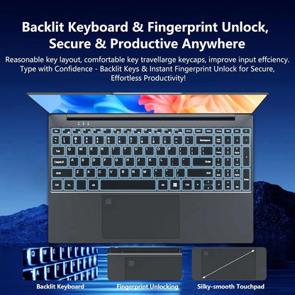 15.6 Inch Slim Laptop 16GB RAM 1/2TB SSD Intel Core i9 9900U Gaming laptops Windows 11 Notebook WiFi 6 Office Study Computer PC