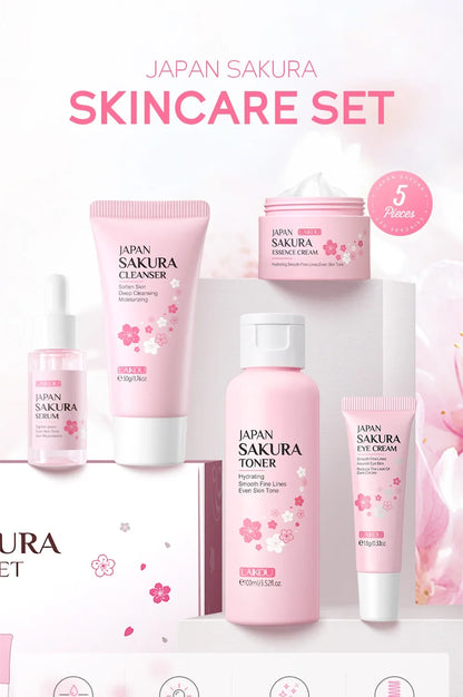 LAIKOU Sakura 5-Piece Skincare Gift Set – Moisturising Korean Valentine's Day Kit