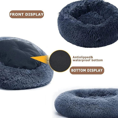 Plush Warm Round Large Dog Bed Winter Soft Puppy House Medium Cat Sofa Sleeping Bed Elastic Small Dog Kennel Nest Accessories