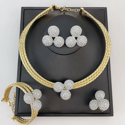 Brazilian Bold Necklace Luxury African Bridal Jewelry Set for Women
