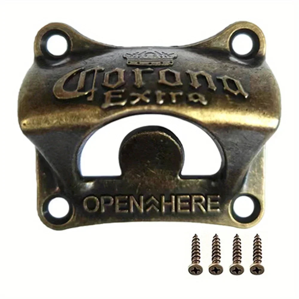 1/2/4/8pcs Bottle Opener Wall Mounted Retro BBQ DIY Solid Beer Opener Tools Bar Decorative Beer Opener Kitchen Gadgets