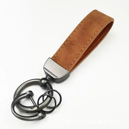 Custom Name Logo Leather Car Moto Keychain Personalized for Men and Women  Creative Simple Key Chains Gift