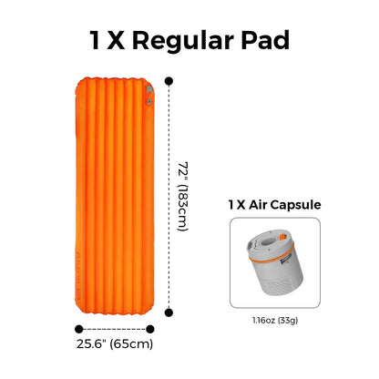 FLEXTAILGEAR ZERO MATTRESS MUMMY - Insulated Sleeping Pad with 6.0 / 5.6 R-Value, Ultralight Inflatable Camping Mat